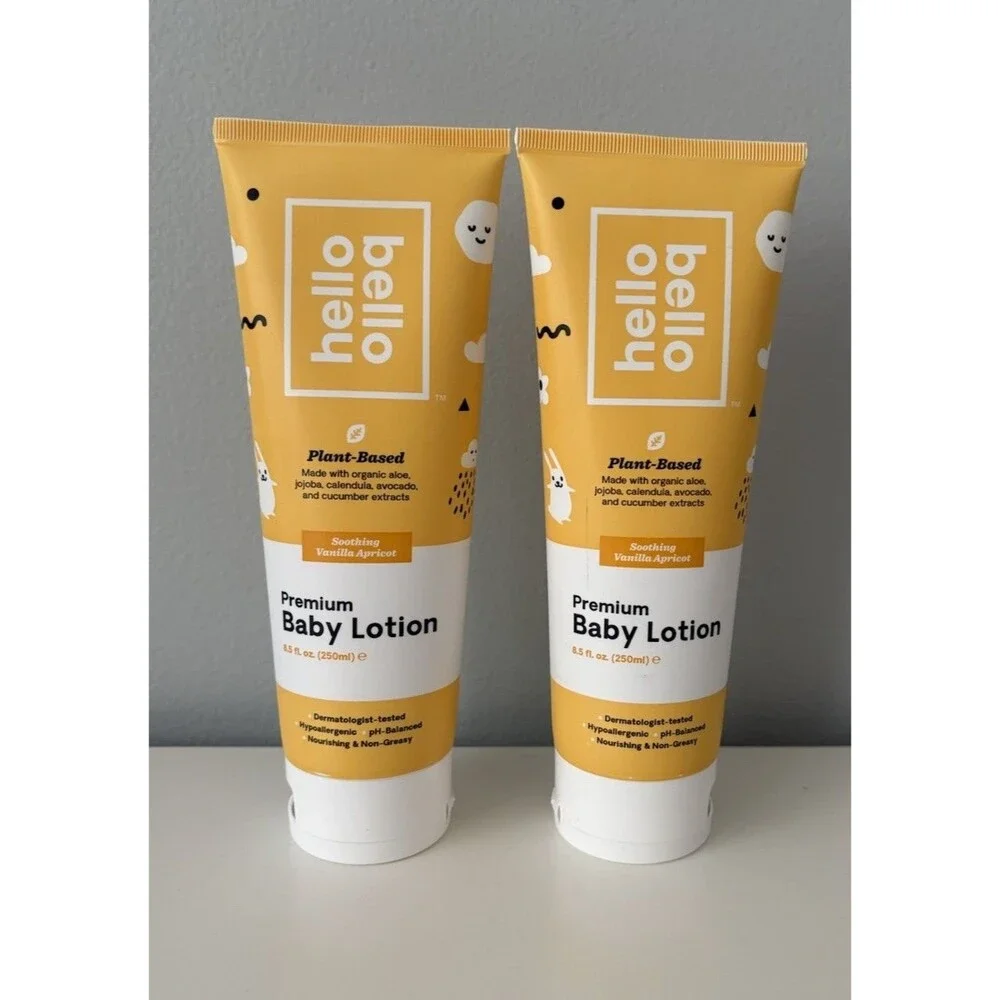 Hello Bello Premium Baby Lotion Soothing Vanilla Apricot 8.5 fl.oz. 2 Pack New!